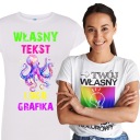 ЖЕНСКАЯ САМОНАПЕЧАТАННАЯ БЕЛАЯ ФУТБОЛКА ГРАФИЧЕСКИЙ S