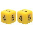 НАБОР ИЗ 2 КУБИКОВ D6 ДЛЯ РПГ, ЖЕЛТЫЕ КУБИКИ 1,6 СМ