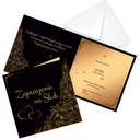 Готовые свадебные приглашения с золотыми сердечками / Белый конверт ZKS_03