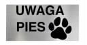 TABLICZKA UWAGA PIES ALUMINIOWA 20x10cm