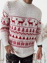 Pánsky vianočný sveter ecru svetielka nórske vzory CHRISTMAS Dominujúca farba biela
