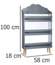 Полка для хранения - 3 уровня, 58 х 18 х 100 см.