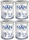 4x модифицированное молоко NAN 5 Optipro Plus 800г