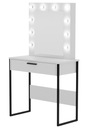FORESTO ТЮРЁМНЫЙ СТОЛИК С ЗЕРКАЛЕМ, БЕЛЫЙ, ЧЕРНЫЙ, МЕТАЛЛ НОГУ
