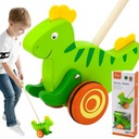 DREWNIANY DINOZAUR PCHACZ NA KIJU VIGA TOYS ZWIERZĄTKO