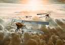 Fototapeta flizelinowa 416x254 Trzy zabytkowe samoloty nad chmurami +klej Liczba m² w ofercie 10.56 m²