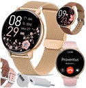 SMARTWATCH DAMSKI ZEGAREK ROZMOWY SMS CIŚNIENIE PULS SPORT MENU PL ZŁOTY