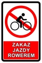 Информационный знак о запрете езды на велосипеде и другие конструкции знаков