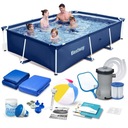 КАРКАСНЫЙ САДОВЫЙ БАССЕЙН С НАСОСОМ 259x170x61 СМ МЕГА НАБОР 16В1 BESTWAY