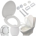 СИДЕНЬЕ ДЛЯ УНИТАЗА МЕДЛЕННО ЗАКРЫВАЕТСЯ, БЕЛОЕ ЖЕСТКОЕ, МЕДЛЕННО ЗАКРЫВАЕТСЯ ПОДЪЕМНИКОМ, ПРОЧНОЕ, ДЛЯ ТУАЛЕТА, УНИВЕРСАЛЬНОЕ