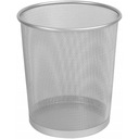 Контейнер для мусора офисный сетчатый, МЕТАЛЛ, 18л, ХРОМ