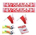Набор Польша, болельщик сборной Польши, Евро-2024, шарф, труба, флаг, 7 предметов