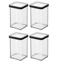 Набор из 4-х кухонных контейнеров Rotho, черный, 1 л.