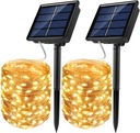 Светодиодная солнечная гирлянда 100 светодиодных светильников 10 м + пульт дистанционного управления