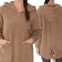 PŁASZCZ ALPAKA DAMSKA KRÓTKA MODNA WYGODNA SUWAK KAPTUR SPORT C KARMEL 2343