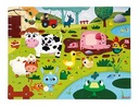 Puzzle sensoryczne 20 elementów Farma, Janod Kolekcja Puzzle Tochile