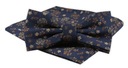 Мужской галстук-бабочка с нагрудным платком Alties - темно-синий с мелкими цветочками