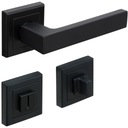 МАТОВАЯ ЧЕРНАЯ ДВЕРНАЯ РУЧКА С ПОДДЕРЖКОЙ + розетки для унитаза