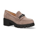 ЛОФЕРЫ ЖЕНСКИЕ VINCEZA, БЕЖЕВЫЕ ЗАМШЕВЫЕ ТУФЛИ НА КАБЛУКЕ R 39