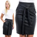 D325 SPÓDNICA OŁÓWKOWA Z KOKARDĄ CZARNA r. 42