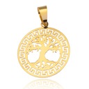 ЗОЛОТОЙ КУЛОН ДЕРЕВО СЧАСТЬЯ С ГРЕЧЕСКОЙ ПУТЬЮ PR 585