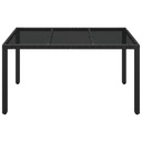 vidaXL Záhradný stôl so sklenenou doskou, čierny, 150x90x75cm PE ratan Producent Vida