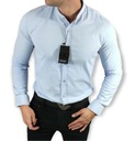Slim fit košeľa so stojačikom modrá EGO01 - XL Dominujúci vzor bez vzoru