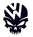 NAKLEJKA NA AUTO SZYBĘ CZASZKA VOLKSWAGEN