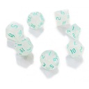 MROCZNY BŁĘKITNY ZESTAW 7 PRZEZROCZYSTYCH KOŚCI RPG