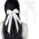 Клип для волос ленты складывает длинное украшение лука свадебное белое причастие