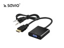 Адаптер SAVIO CL23/B (HDMI M DSub (VGA) F; 0,20 м;