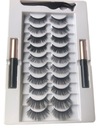 МАГНИТНЫЕ РЕСНИЦЫ 10X ДЛИННЫЕ + ПИНЦЕТ + 2X ПОДВОДКА ДЛЯ ГЛАЗ