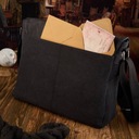 Pánska taška cez rameno veľká čierna mestská poštárka A4 vintage canvas Model SP-06-BL