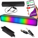 ИГРОВАЯ ЗВУКОВАЯ БАР RGB LED 2.0 МИНИ-ДЖЕК 3,5 мм AUX USB 5 В постоянного тока 2x3 Вт