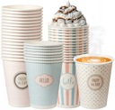 ОДНОРАЗОВЫЕ БУМАЖНЫЕ Стаканчики ДЛЯ КОФЕ И ГОРЯЧИХ НАПИТКОВ 250мл - ПАСТЕЛИ