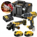 КОМПЛЕКТ DEWALT ШЛИФОВАЛЬНАЯ ОТВЕРТКА DCD791 DCG405 2xAKU DCK2020P2T