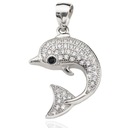 СЕРЕБРЯНЫЙ ДЕЛЬФИН С ЦИРКОНИЙНЫМ КУЛОНОМ КУЛОН