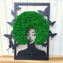 Украшение с мхом мохом мохом ЖЕНЩИНА афро из мха, живой образ