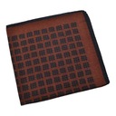 Коричневый нагрудный платок из шерсти с темно-синим узором