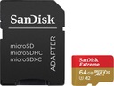 Karta microSDXC rýchla SANDISK EXTREME 64GB 160/60 Typ karty SDXC