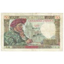 Francja, 50 Francs, Jacques Coeur, 1941, C.38, EF(