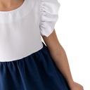 Sukienka Galowa do szkoły Sukienka wizytowa biało granatowa Lily Grey 152 Wiek dziecka 11 lat +