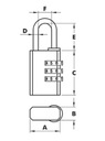 WURTH Visiaci zámok, Combi-Lock 30mm mosadz Značka Wurth