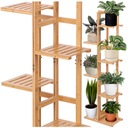KWIETNIK STOJAK NA ROŚLINY BAMBUSOWY DREWNIANY WYSOKI DUŻY REGAŁ Z PÓŁKAMI