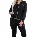 Z364 КОМПЛЕКТ СПОРТИВНОГО КОСТЮМА с РЕБКАМИ, ЧЕРНЫЙ, 42 год.