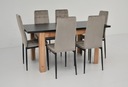 Stół rozkładany i 6 krzeseł tapicerowanych WELUR Kolor blatu czarny