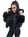 ДЖЕННИФЕР ДЖИНСЫ КАТАНА С КАПЮШОНОМ И МЕХОМ - ЧЕРНЫЕ С ЧЕРНЫМ МЕХОМ S/M