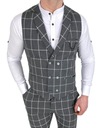 Kamizelka meska szara w biala krate 1851 - XL