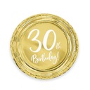 БУМАЖНЫЕ ТАРЕЛКИ 30-ЛЕТИЕ ЗОЛОТЫЕ 17СМ 6ШТ.