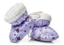 Fioletowe buciki niemowlęce – puchate 0-6 m.